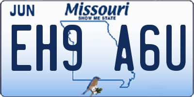 MO license plate EH9A6U