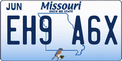 MO license plate EH9A6X