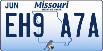MO license plate EH9A7A