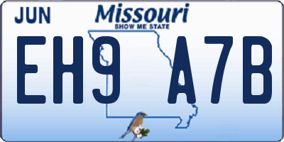 MO license plate EH9A7B
