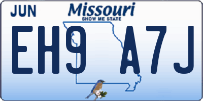 MO license plate EH9A7J