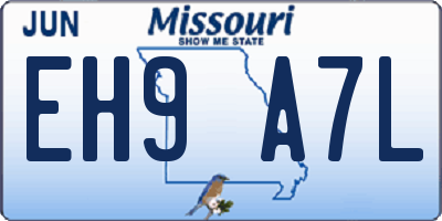 MO license plate EH9A7L
