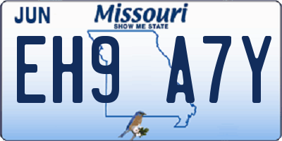 MO license plate EH9A7Y