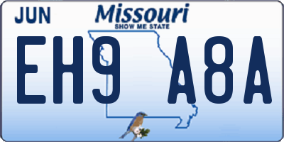 MO license plate EH9A8A
