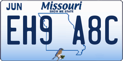 MO license plate EH9A8C