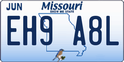 MO license plate EH9A8L