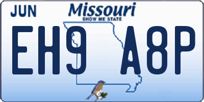 MO license plate EH9A8P
