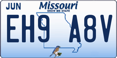 MO license plate EH9A8V