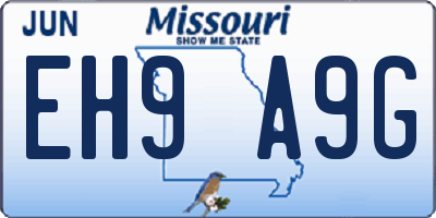 MO license plate EH9A9G