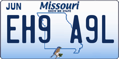 MO license plate EH9A9L