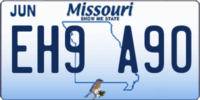 MO license plate EH9A9O