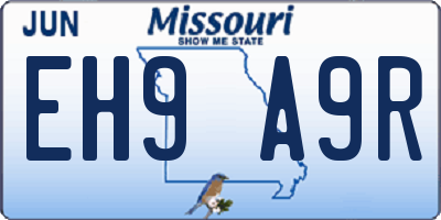 MO license plate EH9A9R