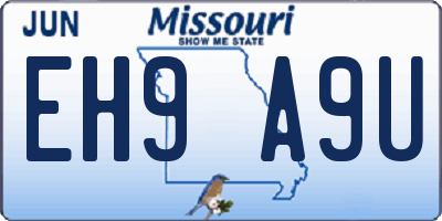 MO license plate EH9A9U