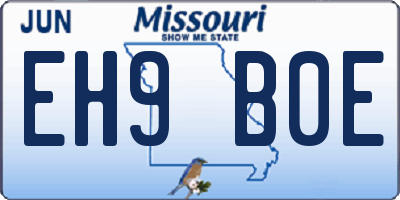 MO license plate EH9B0E