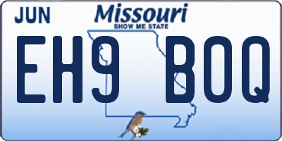 MO license plate EH9B0Q