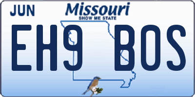 MO license plate EH9B0S