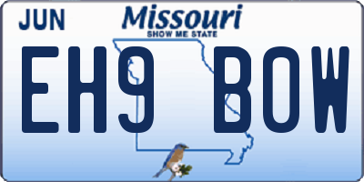 MO license plate EH9B0W
