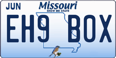 MO license plate EH9B0X