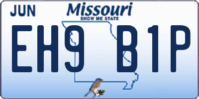 MO license plate EH9B1P