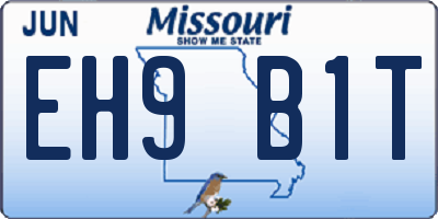 MO license plate EH9B1T