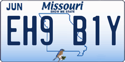 MO license plate EH9B1Y