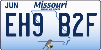 MO license plate EH9B2F