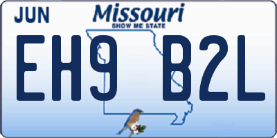 MO license plate EH9B2L