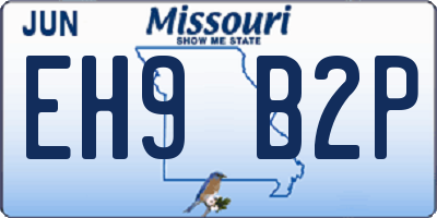 MO license plate EH9B2P