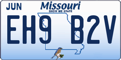 MO license plate EH9B2V
