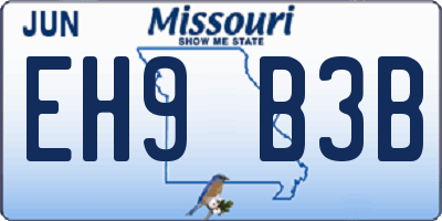 MO license plate EH9B3B