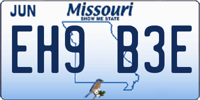 MO license plate EH9B3E