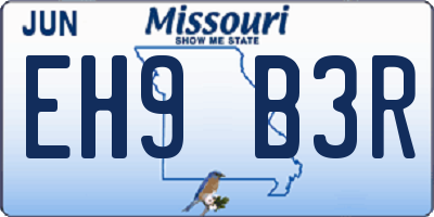 MO license plate EH9B3R