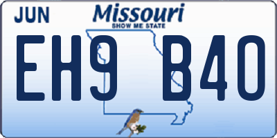 MO license plate EH9B4O