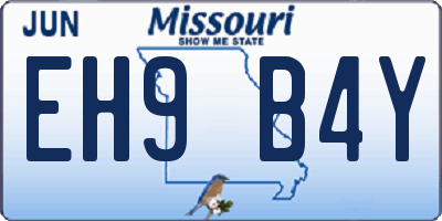 MO license plate EH9B4Y
