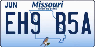 MO license plate EH9B5A