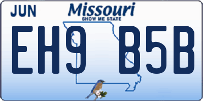 MO license plate EH9B5B