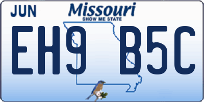 MO license plate EH9B5C