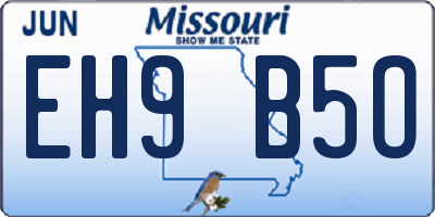 MO license plate EH9B5O