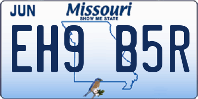 MO license plate EH9B5R