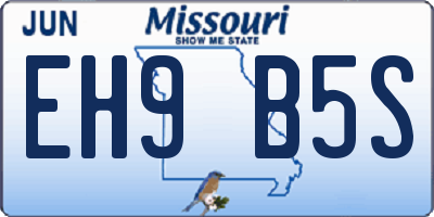 MO license plate EH9B5S