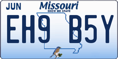 MO license plate EH9B5Y