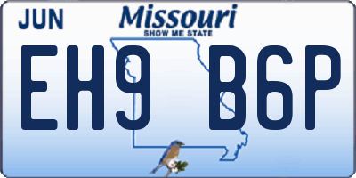 MO license plate EH9B6P