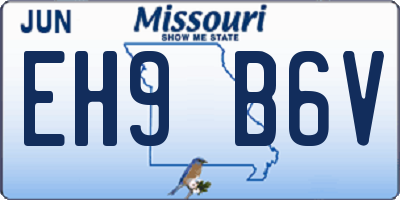 MO license plate EH9B6V