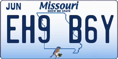 MO license plate EH9B6Y