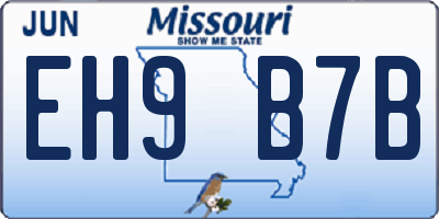 MO license plate EH9B7B