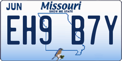 MO license plate EH9B7Y