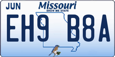 MO license plate EH9B8A