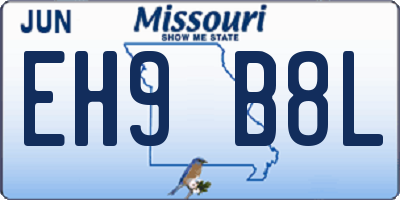 MO license plate EH9B8L