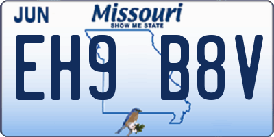 MO license plate EH9B8V