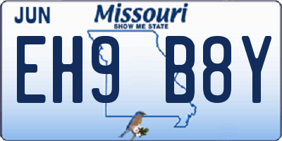 MO license plate EH9B8Y